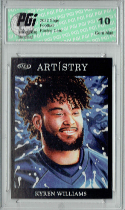 Kyren Williams 2022 Sage Artistry #102 Black Rams Rookie Card PGI 10