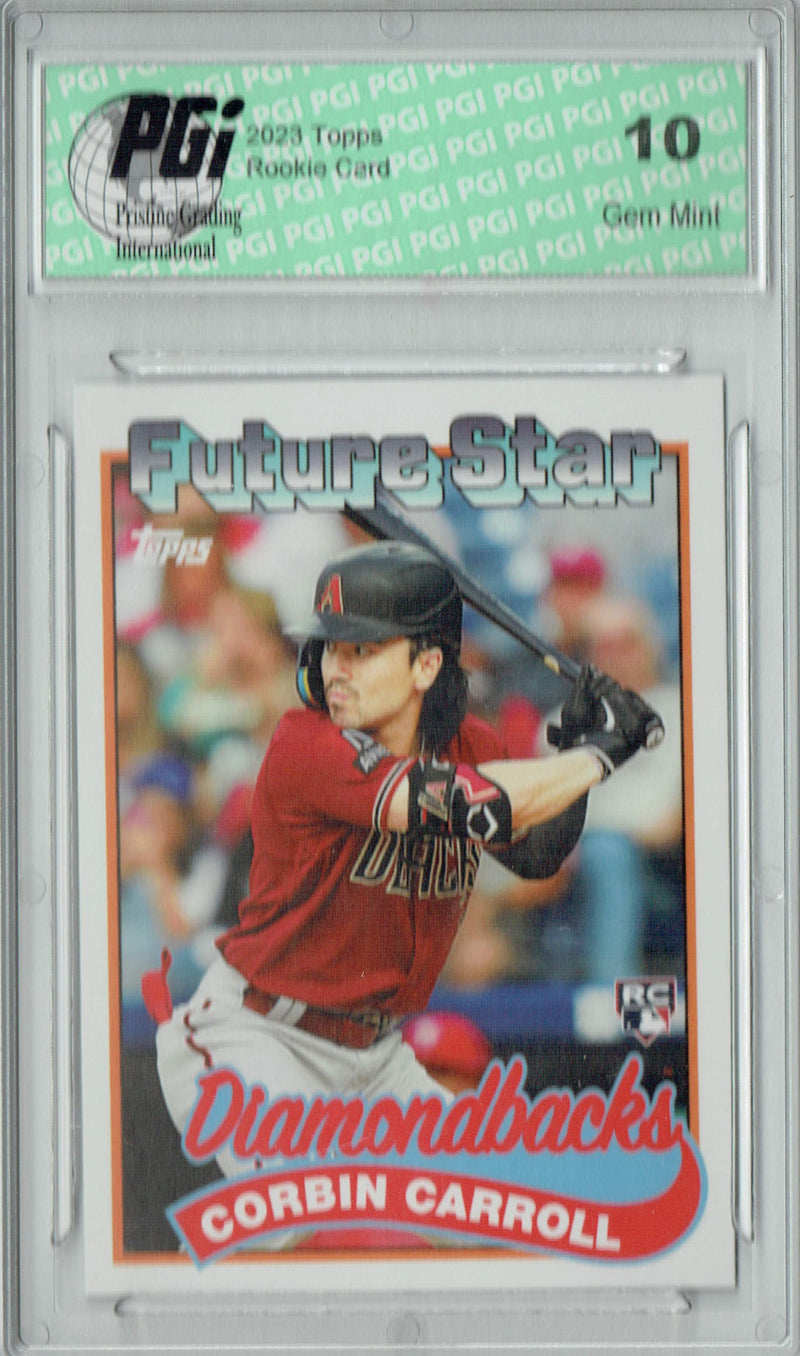 Corbin Carroll 2023 Topps #108 Future Star Throwback SP Rookie Card PGI 10