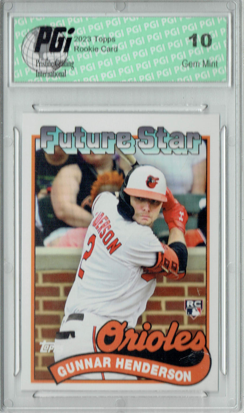Gunnar Henderson 2023 Topps #107 Future Star Throwback SP Rookie Card PGI 10