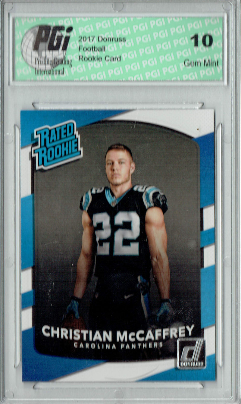 Christian McCaffrey 2017 Donruss #318 Rated Rookie Card PGI 10