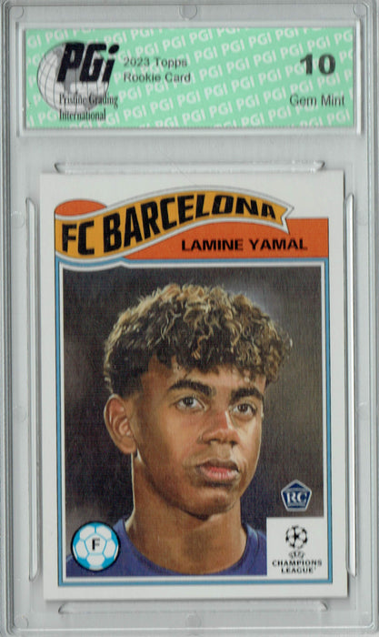 Lamine Yamal 2023 Topps Living Set #596 FC Barcelona Rookie Card PGI 10