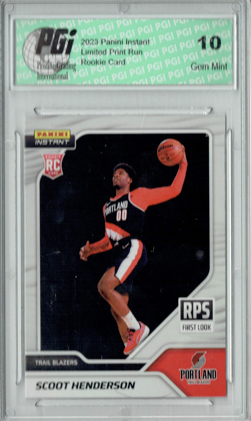 Scoot Henderson 2023 Panini Instant #RPS-3 First Look Rookie Card PGI 10
