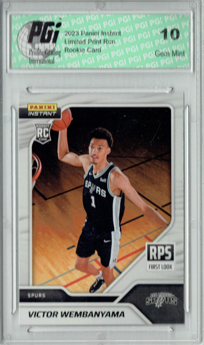 Victor Wembanyama 2023 4-Card Superfan Bundle Panini + Topps Now Rookie Cards San Antonio Spurs PGI 10