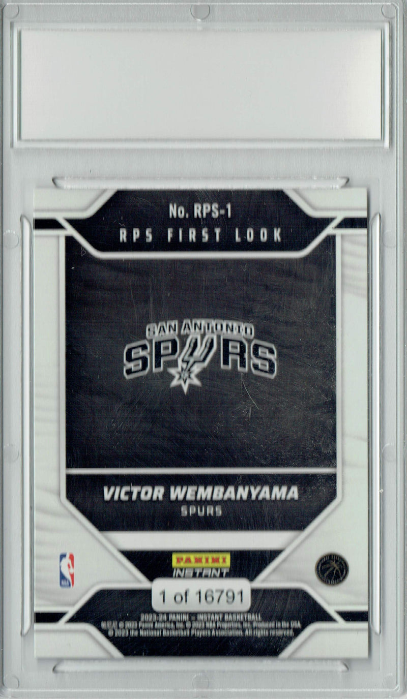 Victor Wembanyama 2023 Panini Instant #RPS-1 First Look Spurs Rookie Card PGI 10