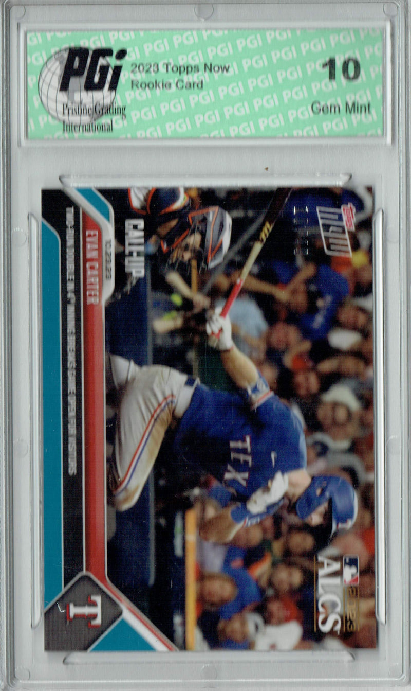Evan Carter 2023 Topps Now #1037 Blue SP 49 Made! Rookie Card PGI 10