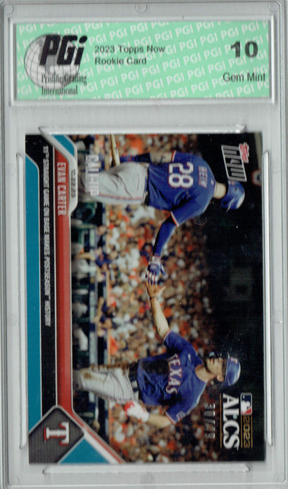 Evan Carter 2023 Topps Now #1033 Blue SP 49 Made! Rookie Card PGI 10