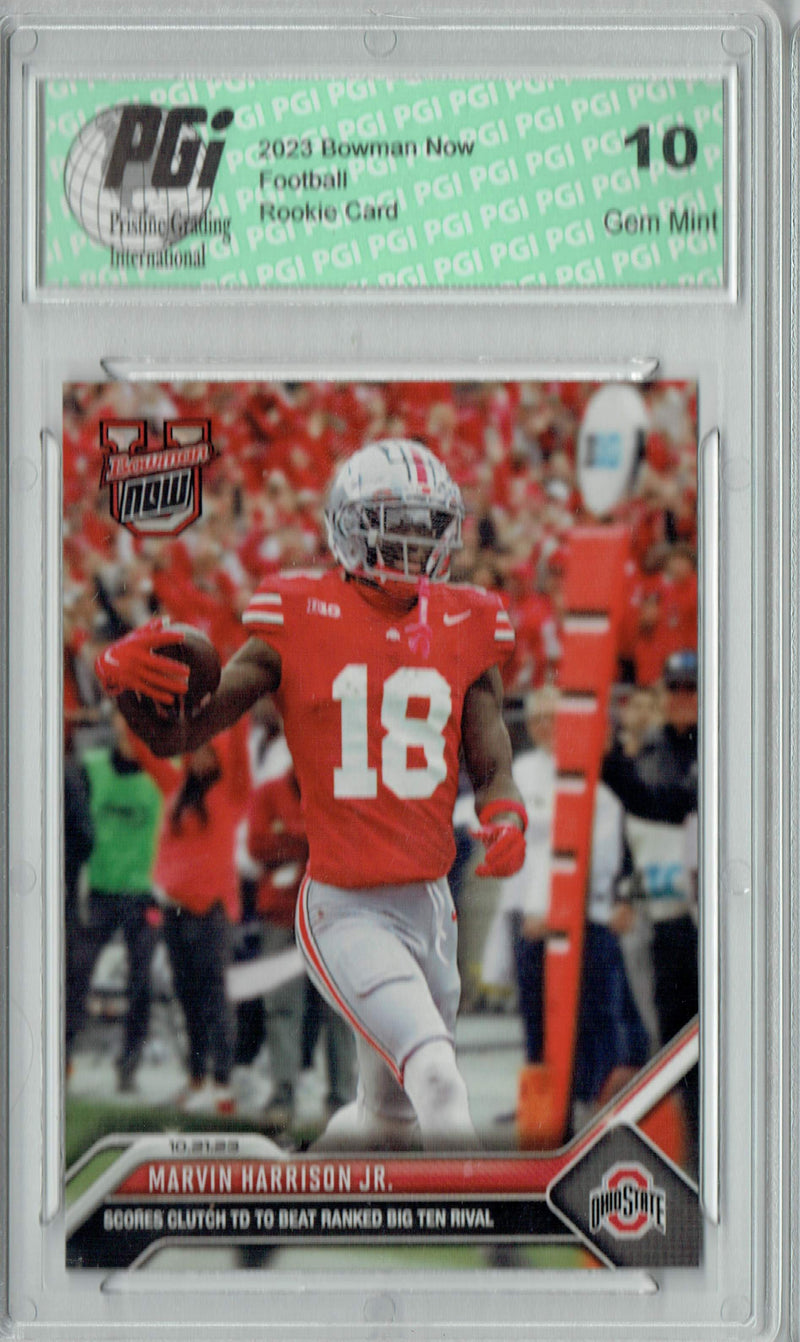 Marvin Harrison Jr. 2023 Bowman Now #18 Rookie Card PGI 10 Arizona Cardinals