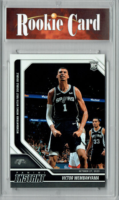 Certified Mint+ Victor Wembanyama 2023 Panini Instant #19 Wows with 1st Double Double Rookie Card