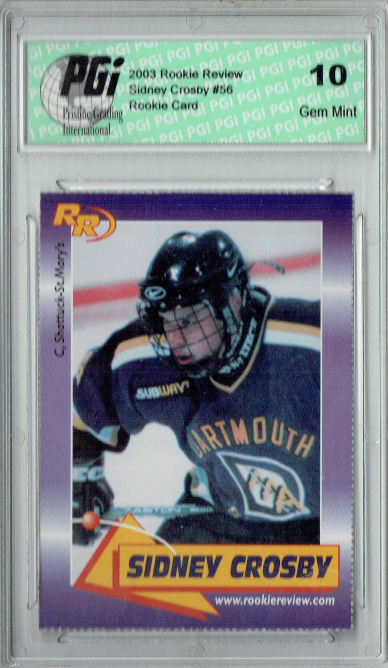 2-Card Lot 2003 Rookie Review Sidney Crosby #56 & Alexander Ovechkin #44 Rookie Cards PGI 10