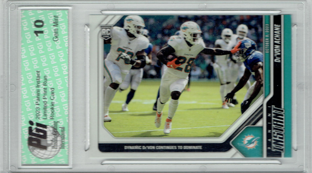 De'Von Achane 2023 Panini Instant #12 Just 270 Ever Made! Rookie Card PGI 10