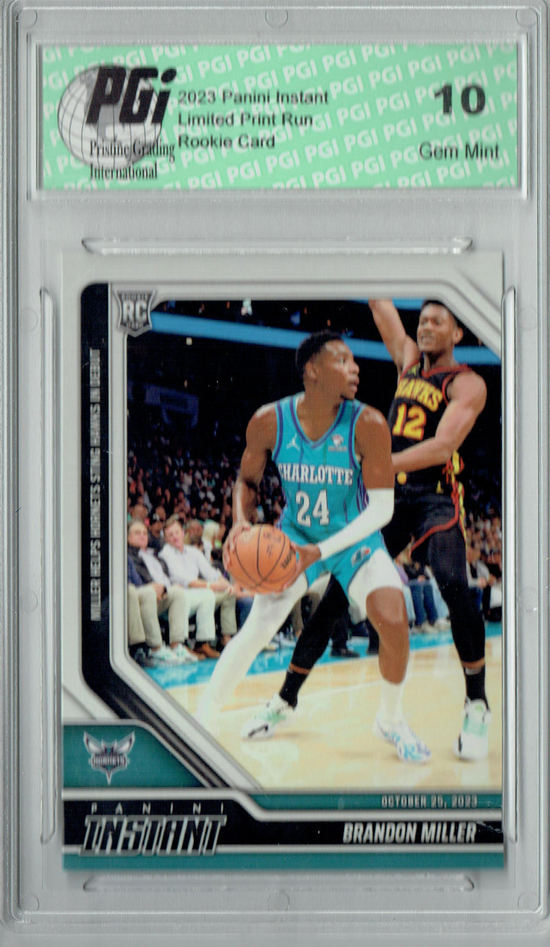 Brandon Miller 2023 Panini Instant #9 1/355 NBA Debut Rookie Card PGI 10
