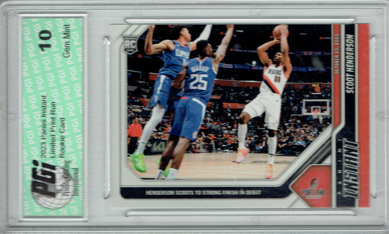 Scoot Henderson 2023 Panini Instant #7 1/791 NBA Debut Rookie Card PGI 10