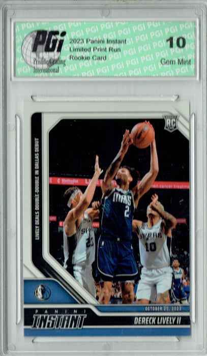 Dereck Lively 2023 Panini Instant #6 1/243 NBA Debut Rookie Card PGI 10