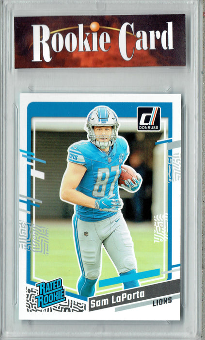 Certified Mint+ Sam Laporta 2023 Donruss Football #332 Rated Rookie Card