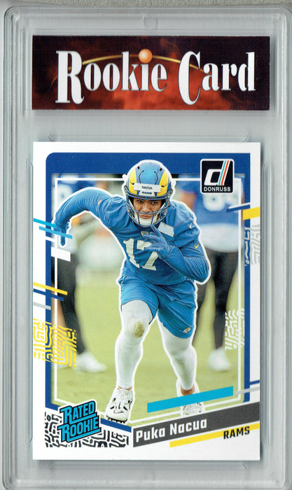 Certified Mint+ Puka Nacua 2023 Donruss Football #357 Los Angeles Rams Rated Rookie Card