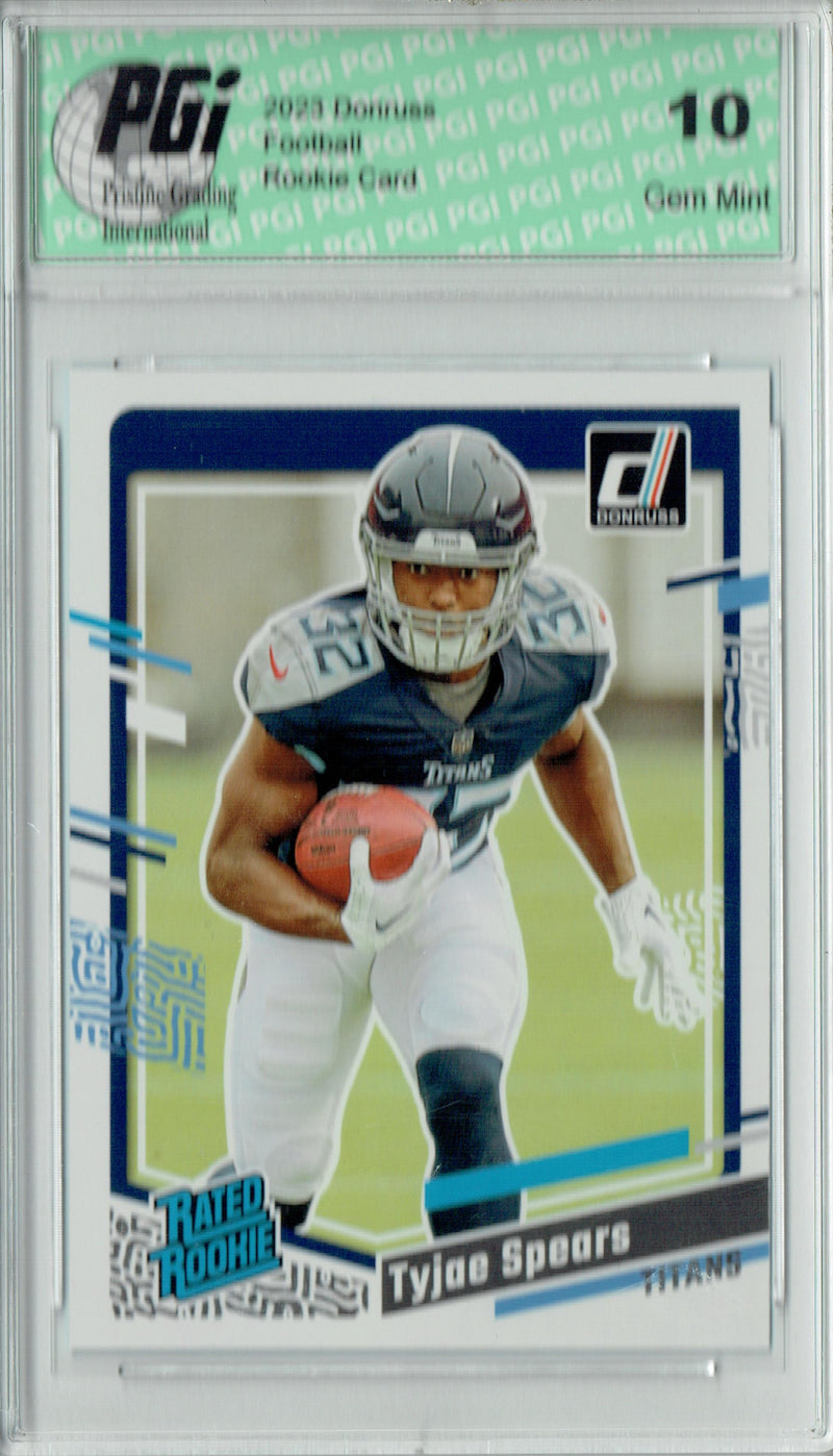 Tyjae Spears 2023 Donruss Football #396 Rated Rookie Card PGI 10