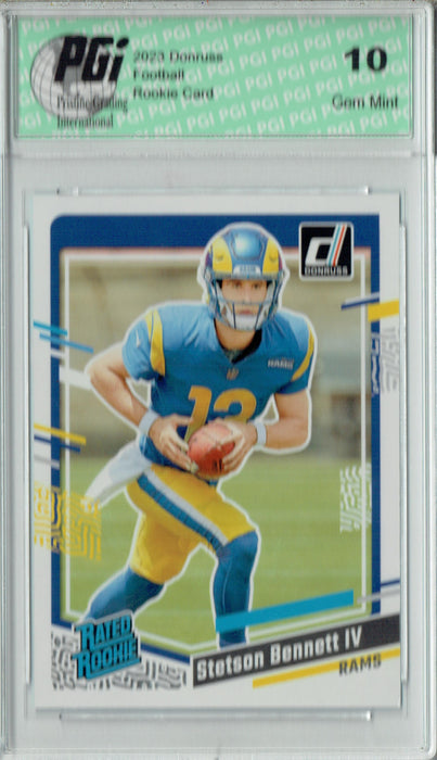 Stetson Bennett IV 2023 Donruss Football #358 Rated Rookie Card PGI 10