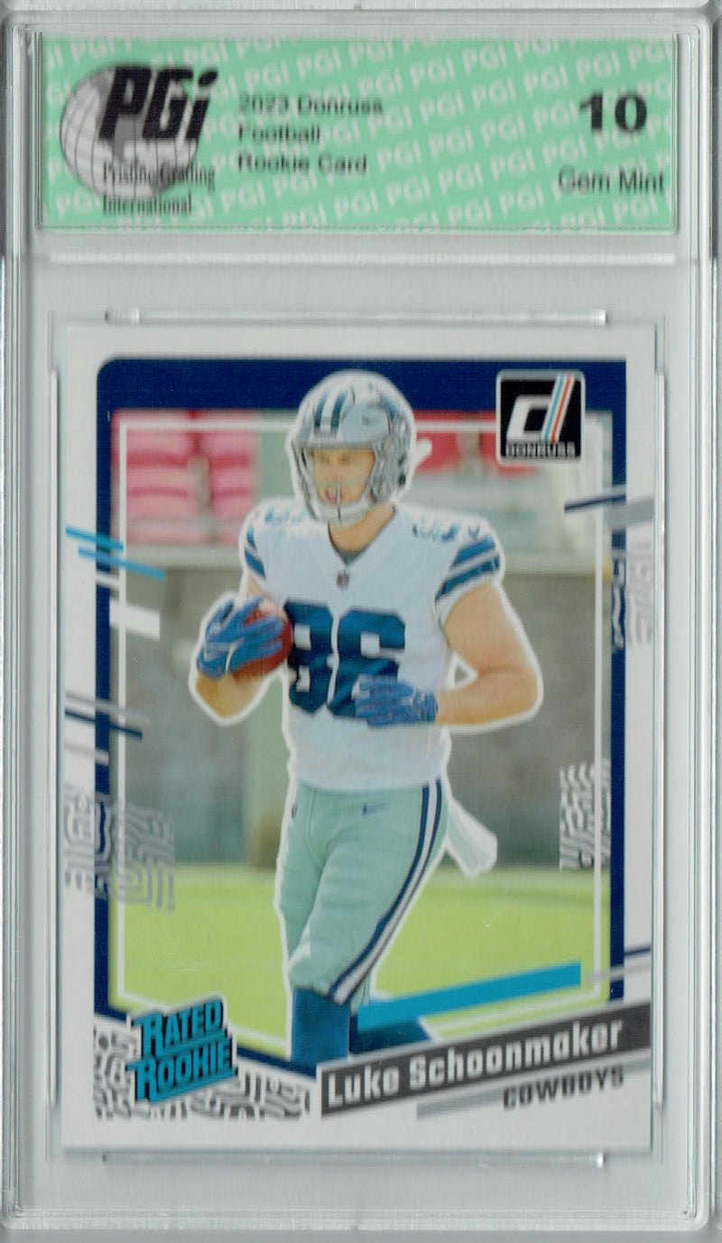 Luke Schoonmaker 2023 Donruss Football #325 Rated Rookie Card PGI 10