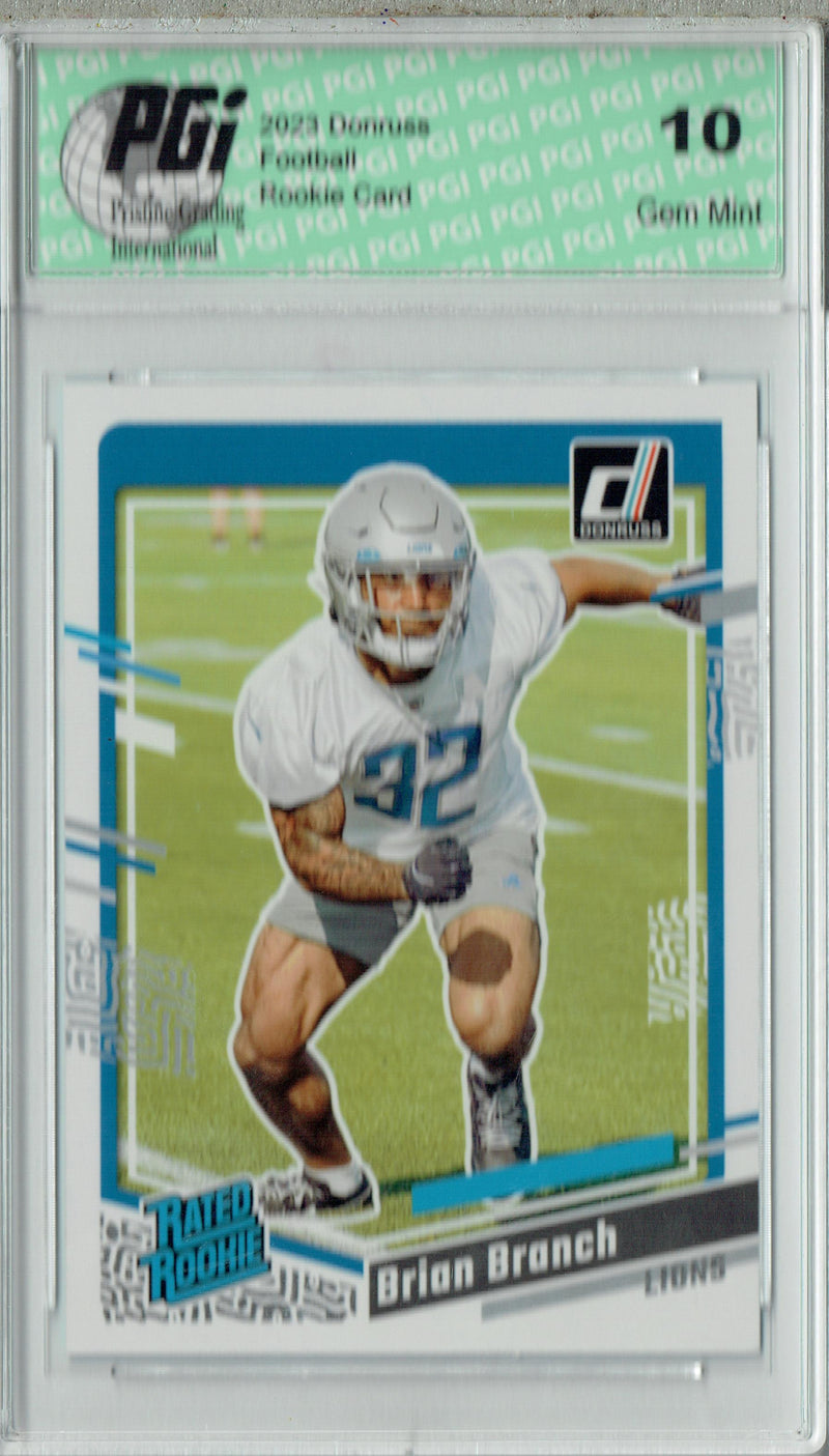 Brian Branch 2023 Donruss Football #328 Rated Rookie Card PGI 10