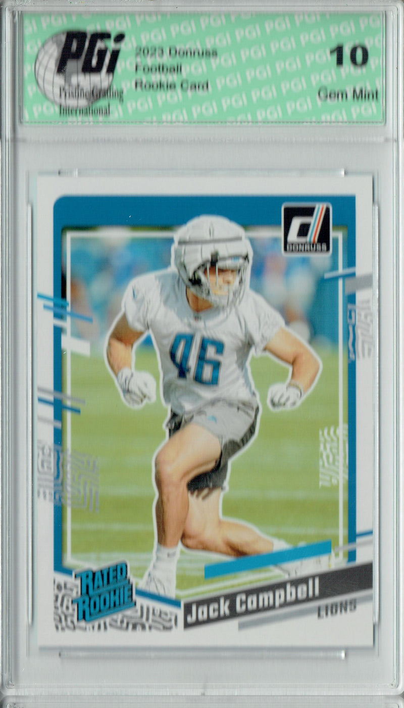 Jack Campbell 2023 Donruss Football #330 Rated Rookie Card PGI 10