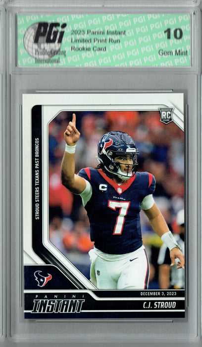 C.J. Stroud 2023 Panini Instant 68 Steers Texans Past Broncos Rookie Card PGI 10