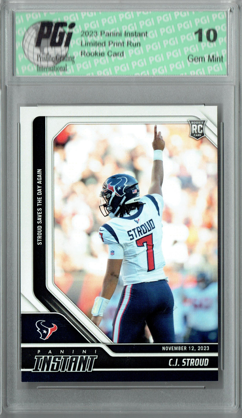 C.J. Stroud 2023 Panini Instant #45 Saves the Day Rookie Card PGI 10