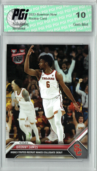 Bronny James 2023 Topps Now #16 Lebron Makes Collegiate Debut Rookie Card PGI 10