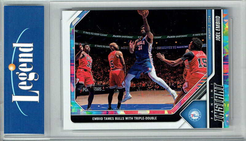 Certified Mint+ Joel Embiid 2023 Panini Instant #217 Versicolor SP The #1 of 5 Made Rookie Card Philadelphia 76ers