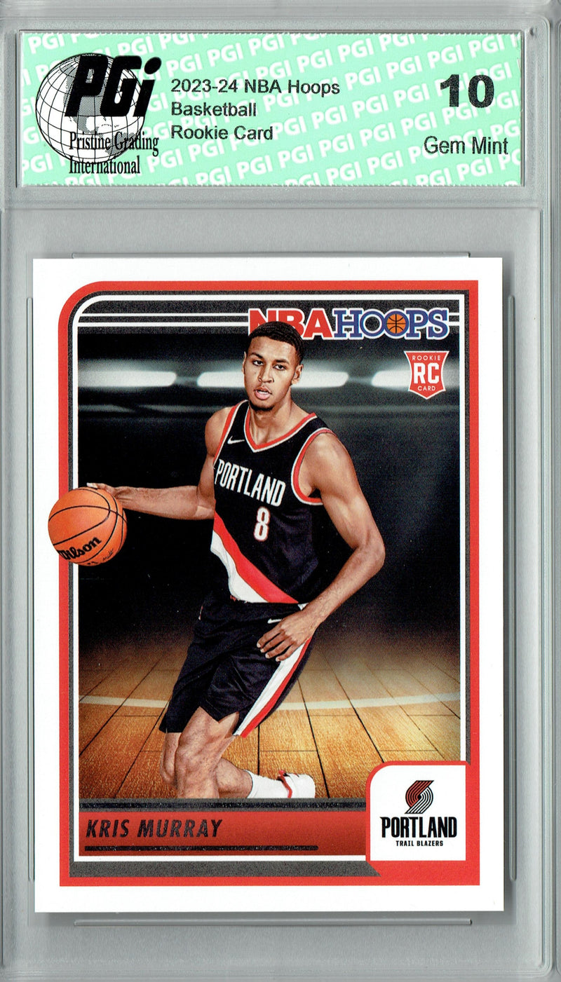 Kris Murray 2023 Hoops #262 Portland Trail Blazers Rookie Card PGI 10