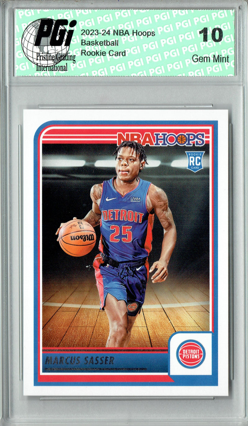 Marcus Sasser 2023 Hoops #260 Detroit Pistons Rookie Card PGI 10