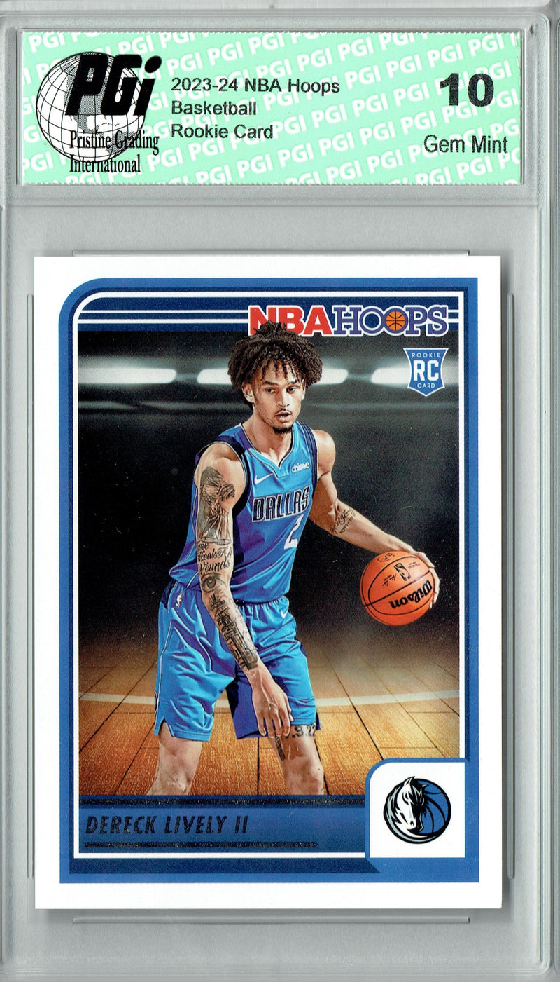 Dereck Lively II 2023 Hoops #241 Dallas Mavericks Rookie Card PGI 10