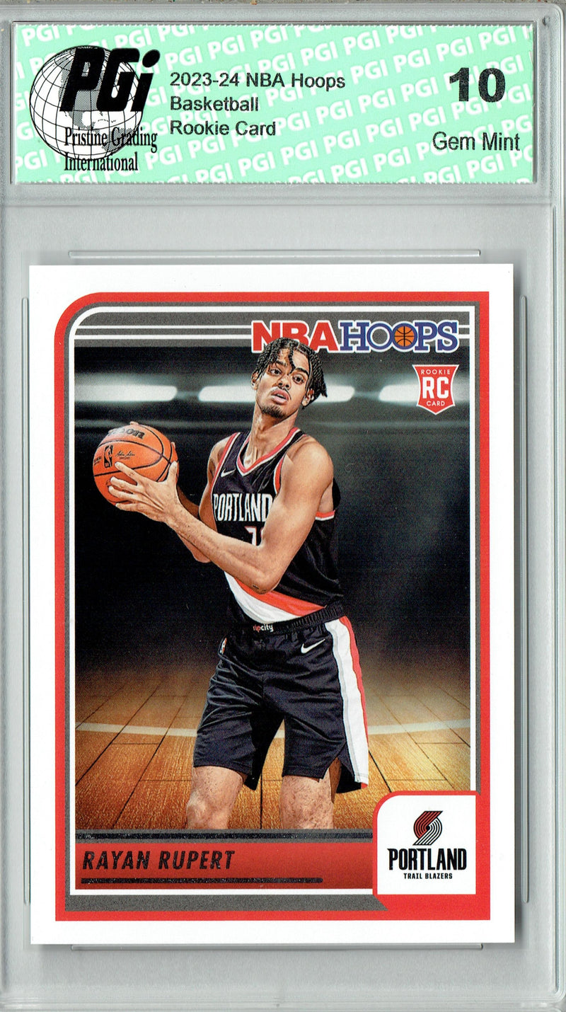 Rayan Rupert 2023 Hoops #273 Portland Trail Blazers Rookie Card PGI 10