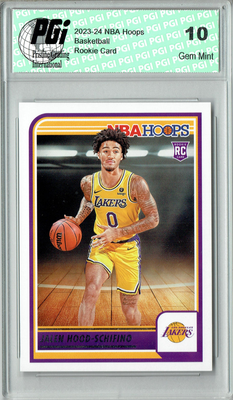 Jalen Hood-Schifino 2023 Hoops #238 Los Angeles Lakers Rookie Card PGI 10