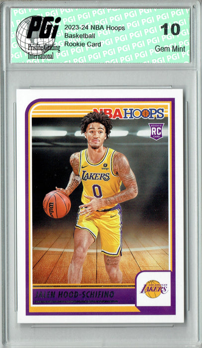Jalen Hood-Schifino 2023 Hoops #238 Los Angeles Lakers Rookie Card PGI 10