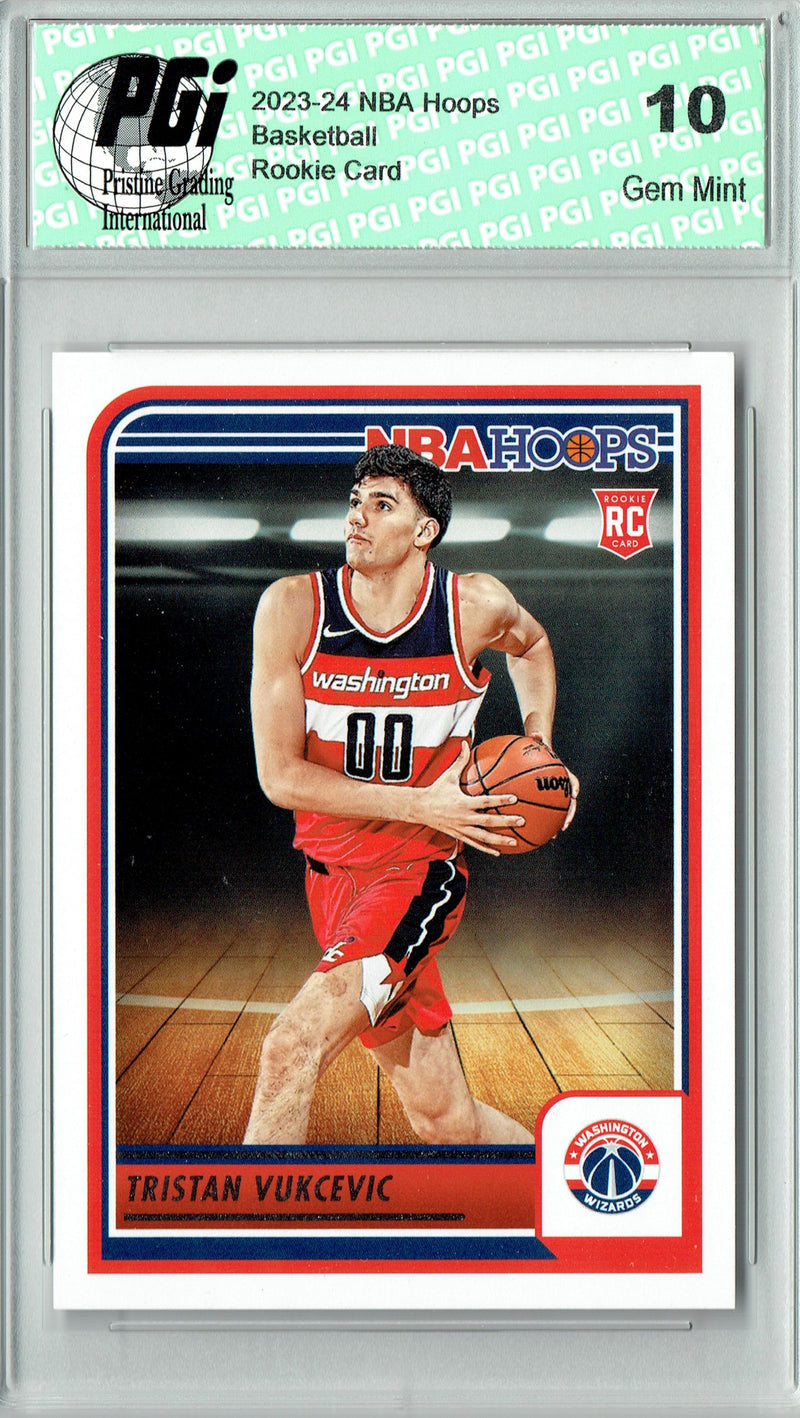 Tristan Vukcevic 2023 Hoops #254 Washington Wizards Rookie Card PGI 10