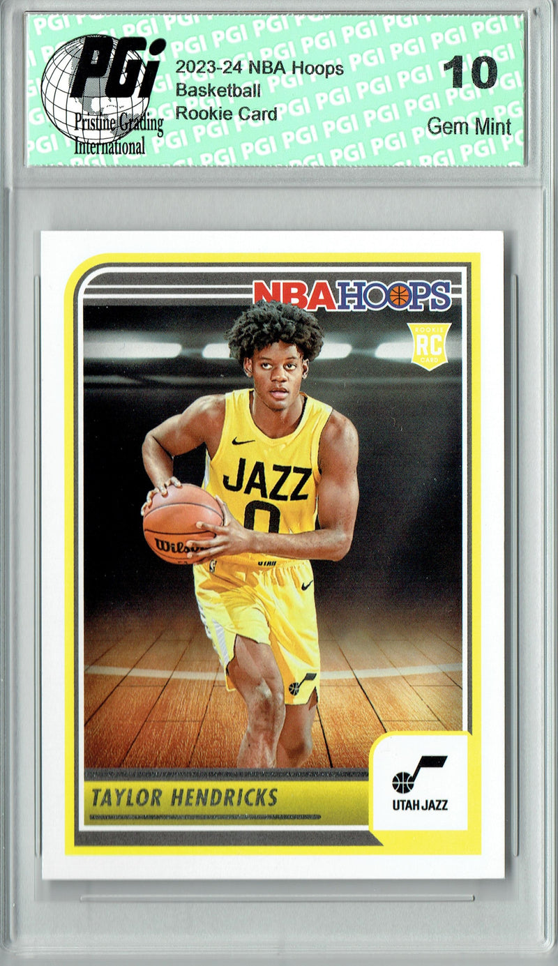 Taylor Hendricks 2023 Hoops #236 Utah Jazz Rookie Card PGI 10