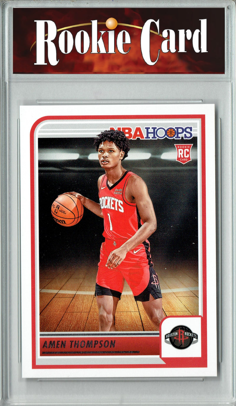 Certified Mint+ Amen Thompson 2023 Hoops #242 Houston Rockets Rookie Card Houston Rockets