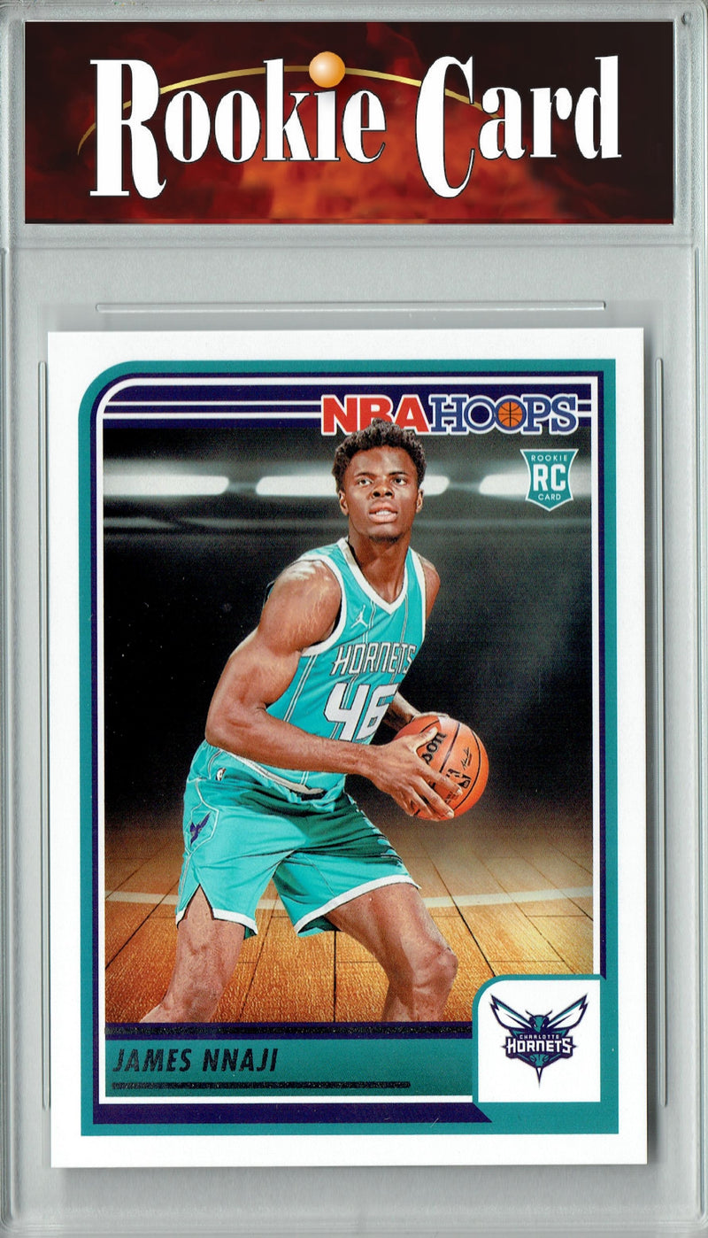Certified Mint+ James Nnaji 2023 Hoops #240 Charlotte Hornets Rookie Card Charlotte Hornets