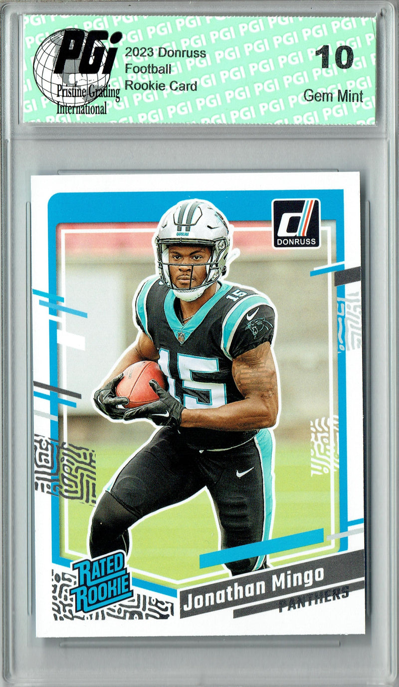Jonathan Mingo 2023 Donruss Football #312 Carolina Panthers Rookie Card PGI 10