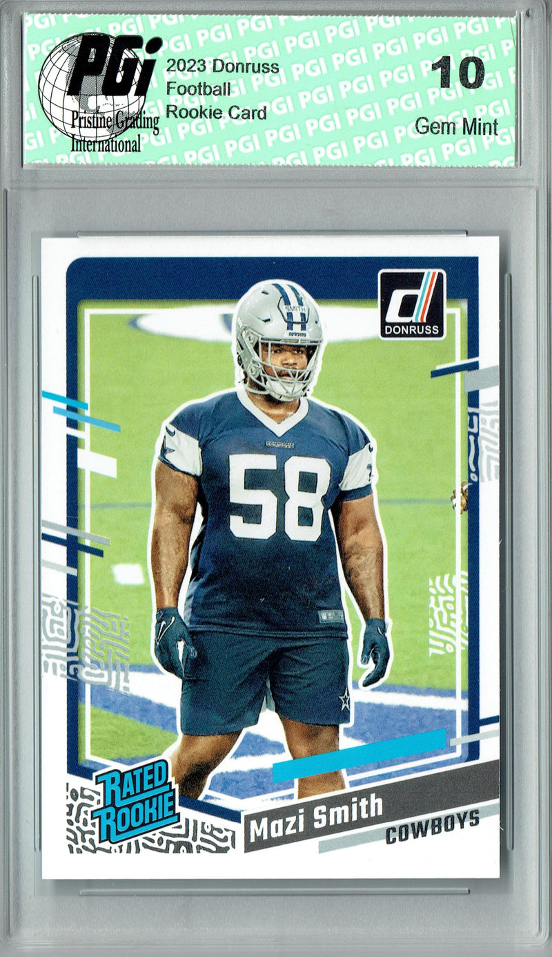 Mazi Smith 2023 Donruss Football #326 Dallas Cowboys Rookie Card PGI 10