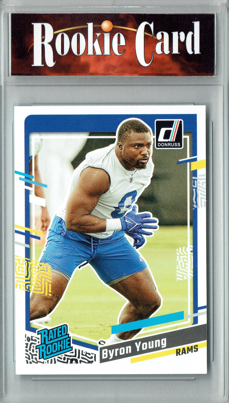 Certified Mint+ Byron Young 2023 Donruss Football #355 Los Angeles Rams Rookie Card Los Angeles Rams