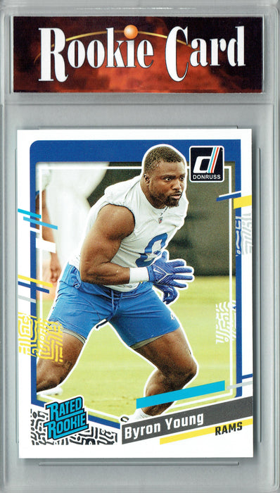 Certified Mint+ Byron Young 2023 Donruss Football #355 Los Angeles Rams Rookie Card Los Angeles Rams