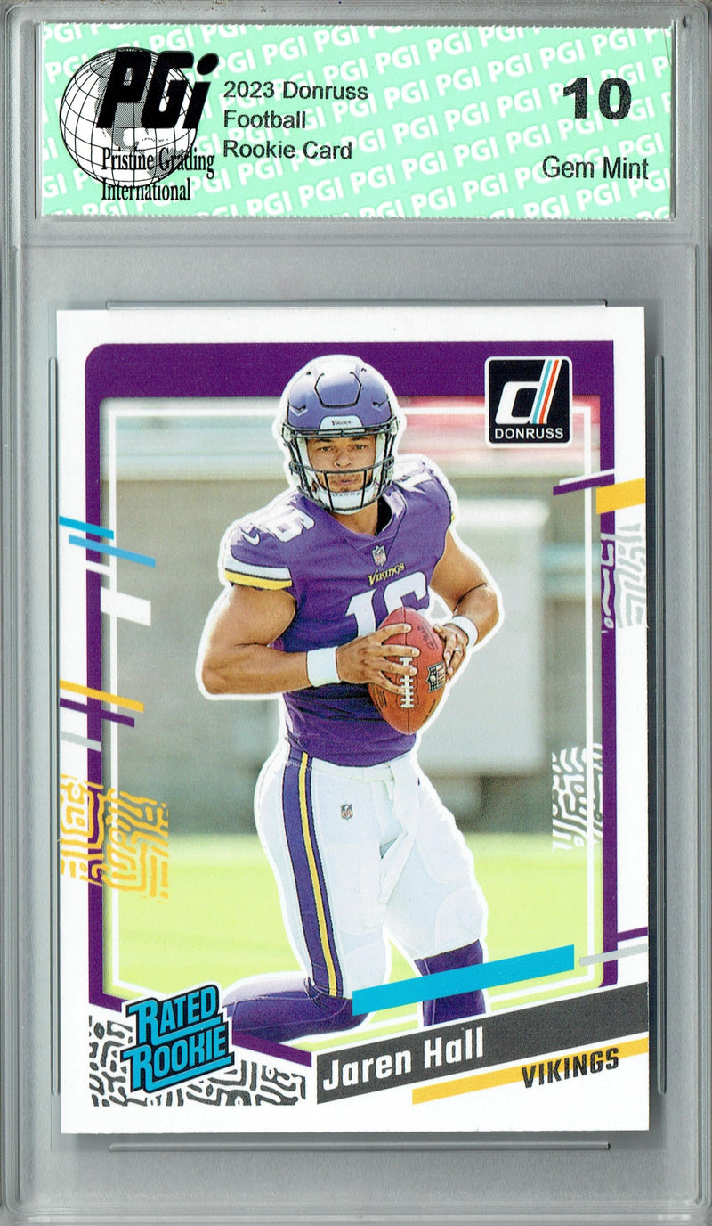 Jaren Hall 2023 Donruss Football #367 Minnesota Vikings Rookie Card PGI 10