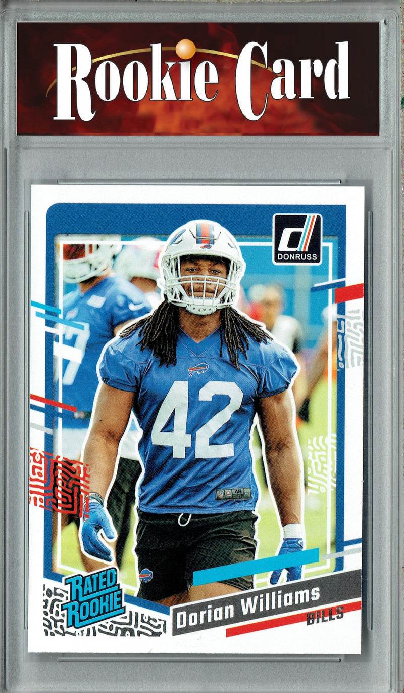 Certified Mint+ Dorian Williams 2023 Donruss Football #309 Buffalo Bills Rookie Card Buffalo Bills