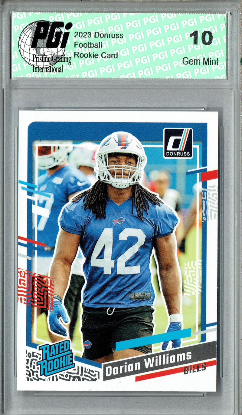 Dorian Williams 2023 Donruss Football #309 Buffalo Bills Rookie Card PGI 10