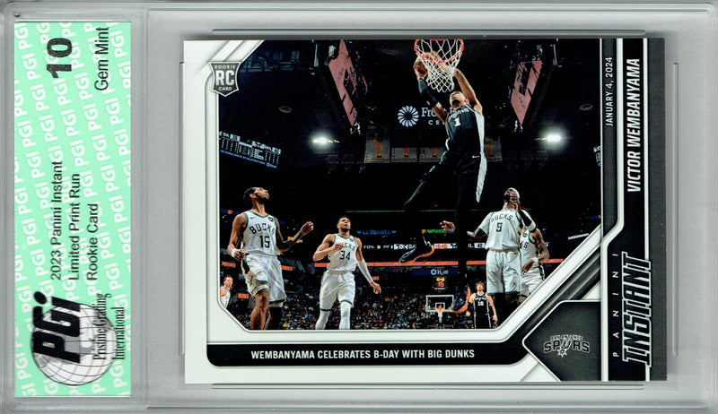 Victor Wembanyama 2023 Panini Instant #226 Big Dunks 1/2937 Rookie Card PGI 10