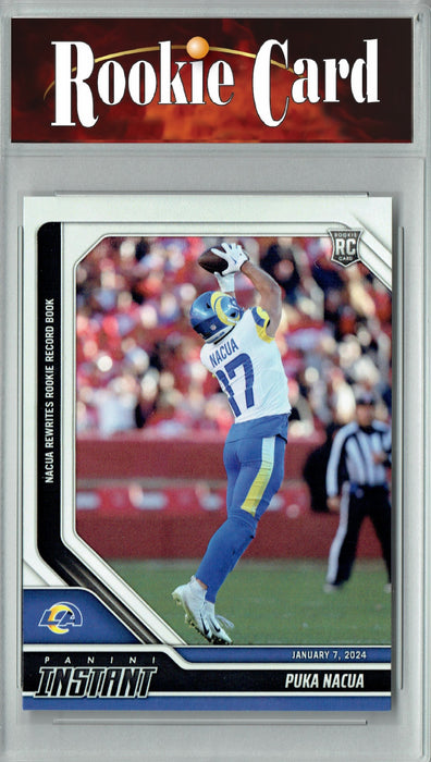 Certified Mint+ Puka Nacua 2023 Panini Instant #125 Rewrites Record Book Rookie Card Los Angeles Rams