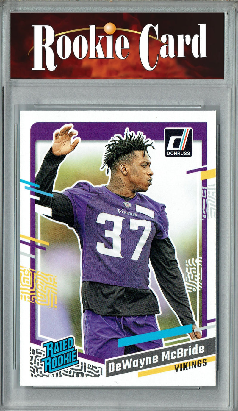 Certified Mint+ DeWayne McBride 2023 Donruss Football #366 Minnesota Vikings Rookie Card Minnesota Vikings