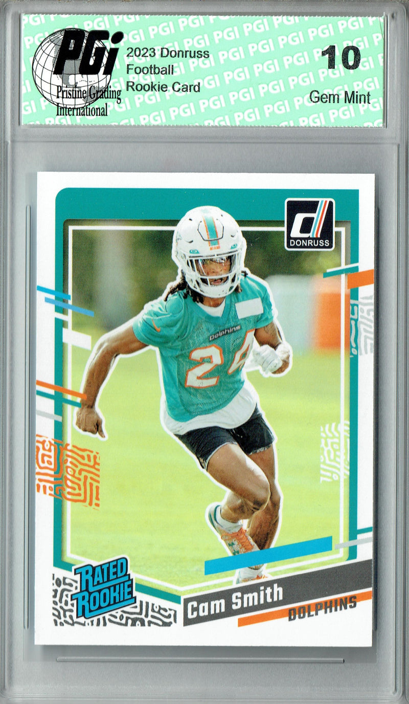 Cam Smith 2023 Donruss Football #364 Miami Dolphins Rookie Card PGI 10