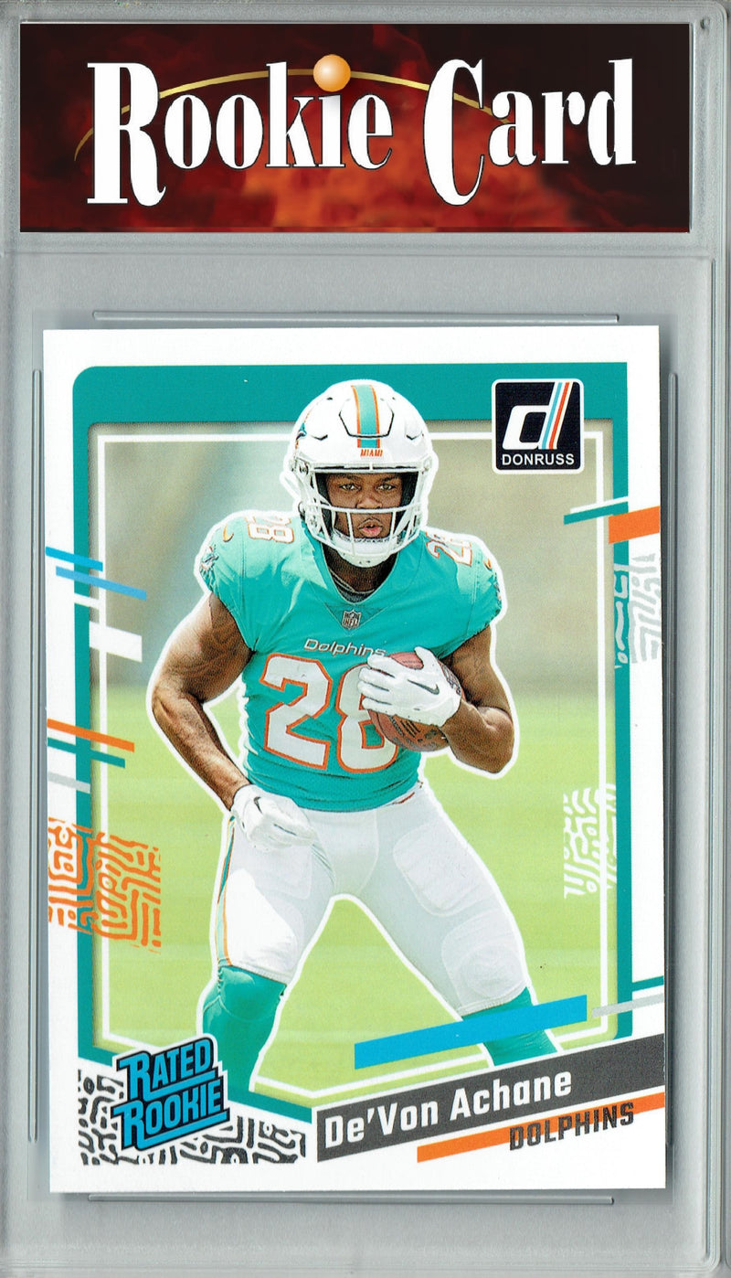 Certified Mint+ De'Von Achane 2023 Donruss Football #365 Miami Dolphins Rookie Card Miami Dolphins